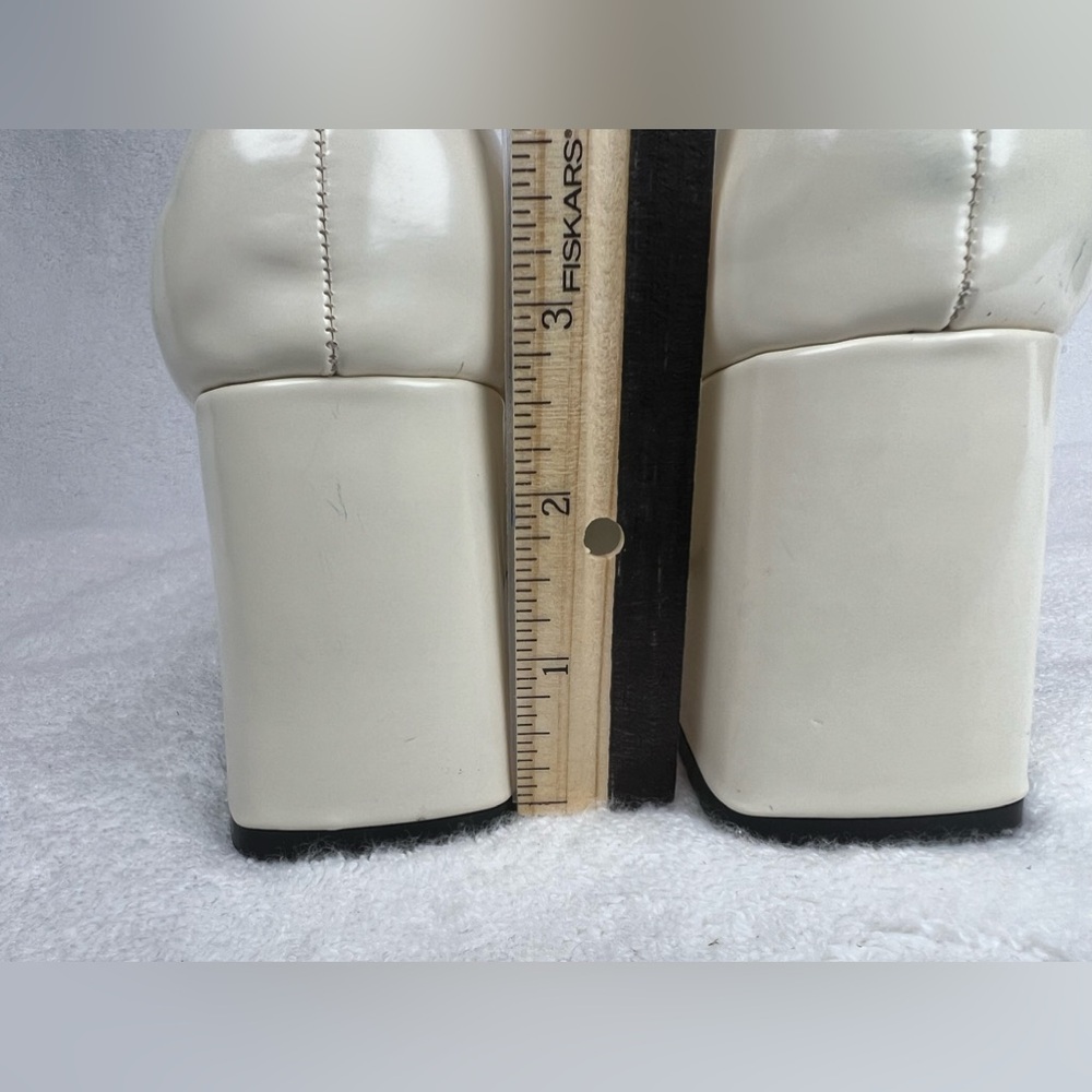 SheIn color block heels. Black and cream patent leather - Picture 4 of 8